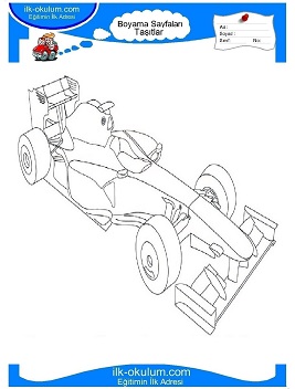 Çocuklar İçin f1-formula-1 Boyama Sayfaları 